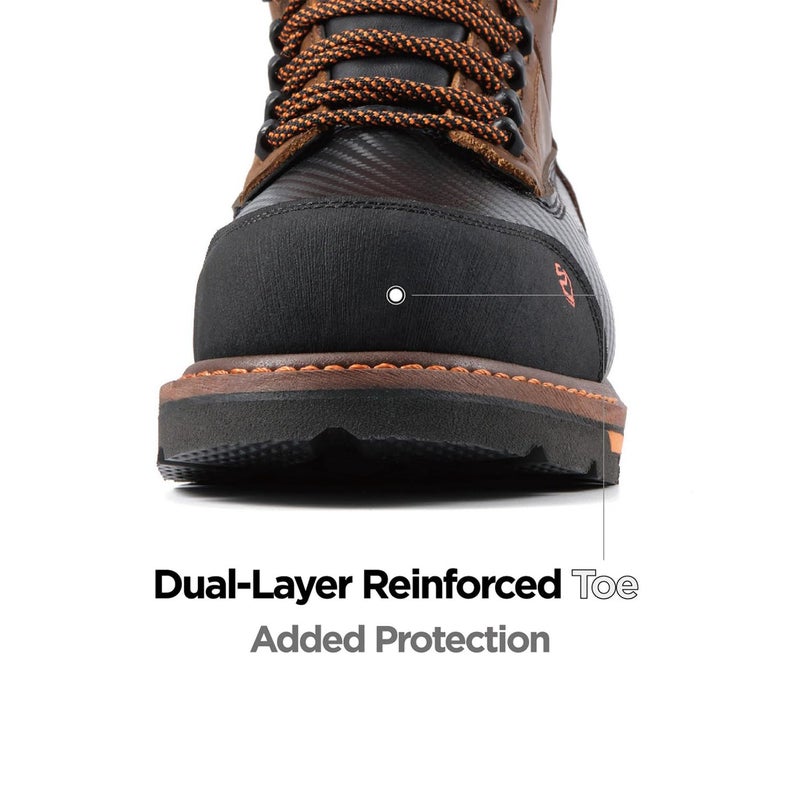 SUREWAY Men's 6" Waterproof Soft/Composite Toe Work Boot - Heavy Duty Crazy Horse Leather, Slip Resistant Lace Up for Construction & Industrial Safety - Image 4
