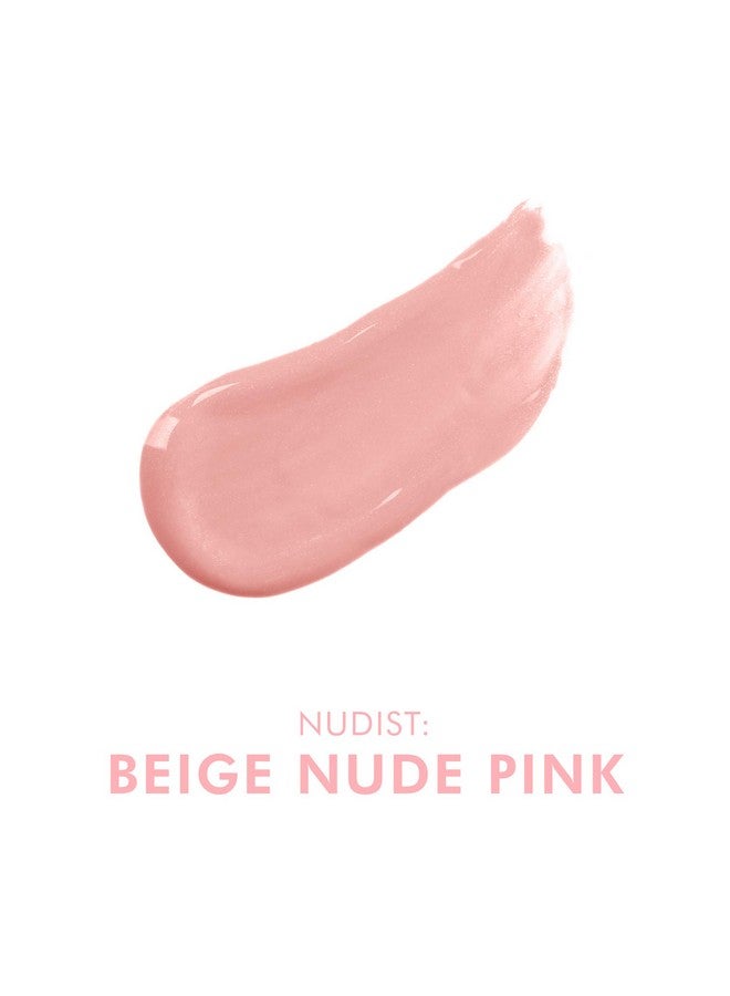 Beauty For Real Lip Gloss + Shine Nudist Beige Nude Pink Non Sticky Plumping & Hydrating Gloss Light & Mirror In Cap Contains Marine Collagen 0.15 Fl Oz - Image 4
