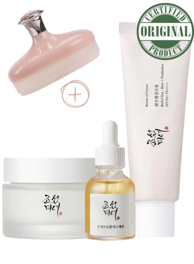 Beauty of Joseon Glow Kit Glow Serum Propolis Niacinamide Dynasty Cream Sunscreen Relief Sun Probiotics SPF50+ PA++++ 130ml - Image 2