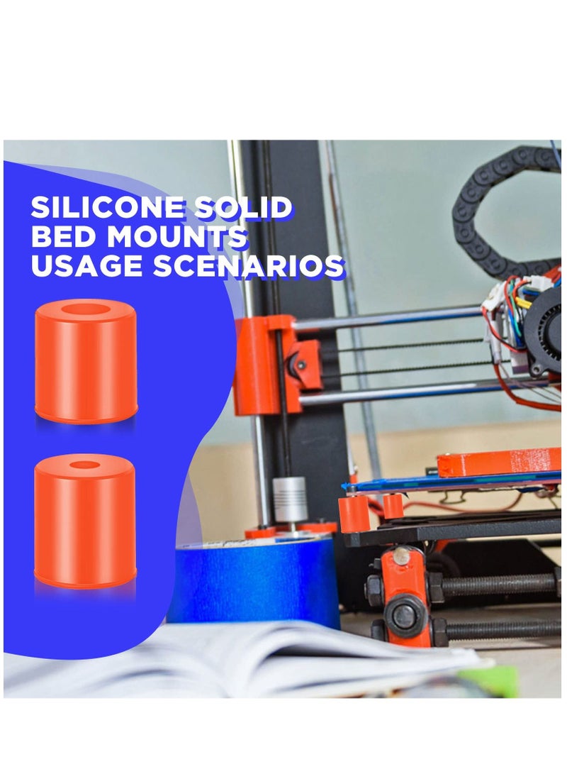 SYOSI 3D Printer Heat Bed Leveling Parts,12Pcs  Printer Hot Bed Mounts Column Stable Tool, Printer Parts Heat Buffer Silicone Heat Bed Parts Compatible with CR-10 Ender 3 Bottom Connect (Brown, 0.7 Inches) - Image 3