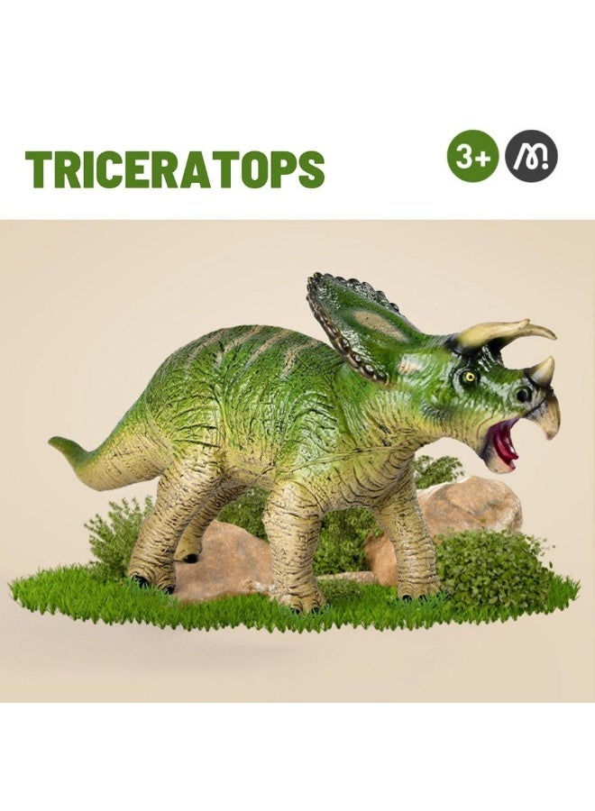 MiDeer Triceratops Dinosaur Action Figure for Kids – Hand Painted Realistic Dinosaur Toy with Bendable Poseable Design, Durable Prehistoric Animal Figure, Educational STEM Dinosaur Toy for Children Age 3+ - Image 2