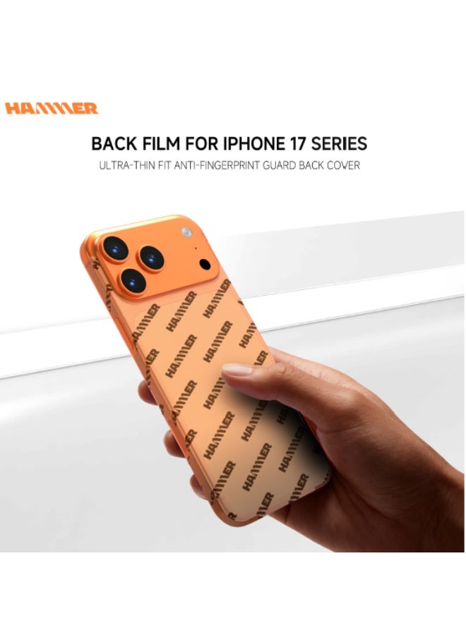 Hammer package complete iPhone 17 Pro Max comes with 2 transparent front protectors, a cover, and a slim crystal case that is anti-yellowing, drop-resistant, and has a tilt-adjustable lens protection. - Image 5