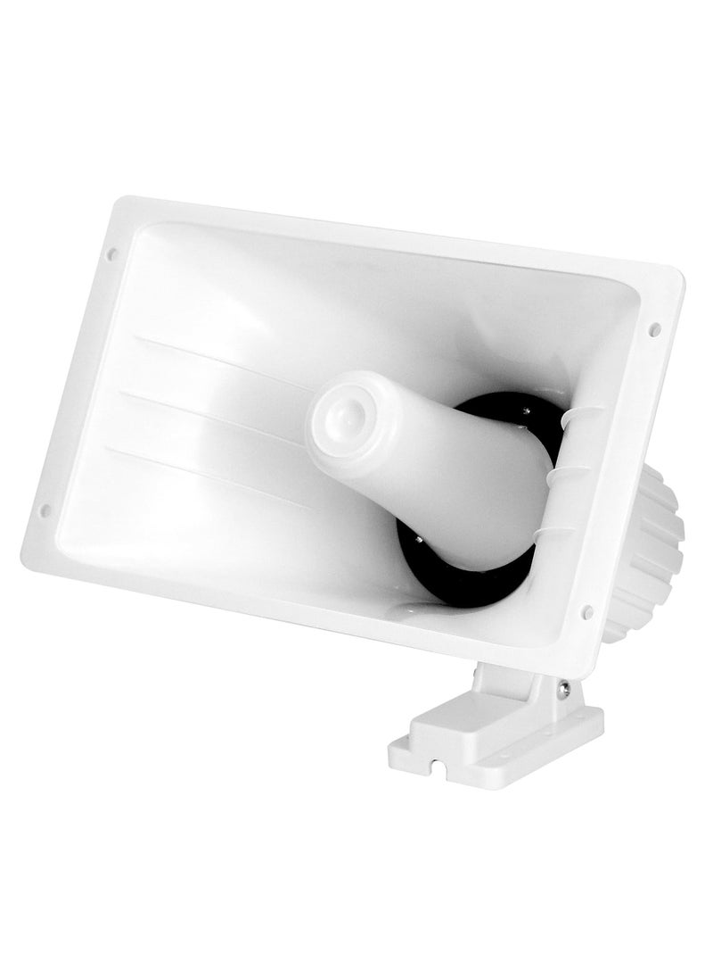 QWORK QWORK Power Horn Speaker, 100W 8 Ohms Indoor/Outdoor PA Speaker, White  - Image 1