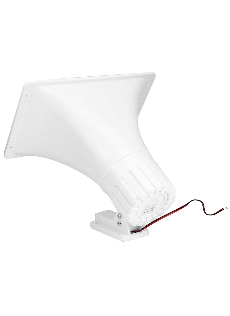 QWORK QWORK Power Horn Speaker, 100W 8 Ohms Indoor/Outdoor PA Speaker, White  - Image 4