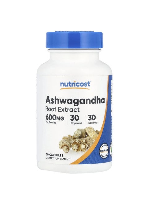 Nutricost, Ashwagandha Root Extract, 600 mg, 30 Capsules