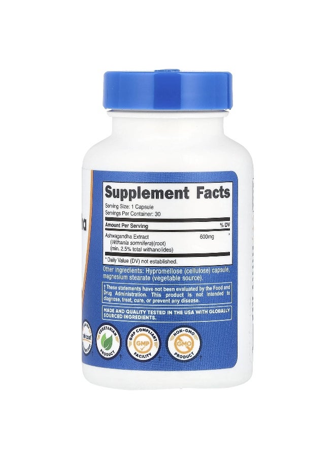 Nutricost, Ashwagandha Root Extract, 600 mg, 30 Capsules