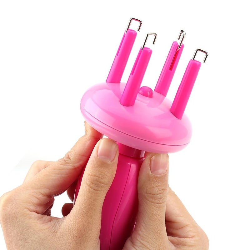 cheekyglo Hair Braider Electric Hair Braid Device, Automatic Hair Braiding Tool X Press Twist Braid Knitted Hair Styling DIY Convenient Twist Braid Hair Braiding Tool for Girl's Headdress, Pink - Image 5