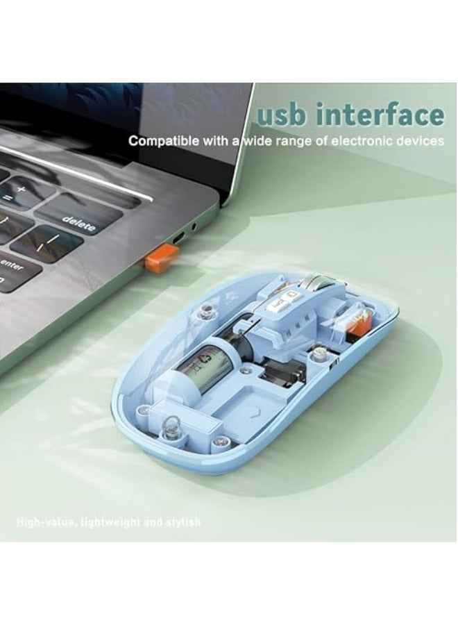 general Wireless Gaming Mouse, Transparent PC Shell Design Adjustable DPI Silent Mouse, Tri-Mode 2.4G/Bluetooth 1/Bluetooth 2 Mouse, Rechargeable Mouse for PC Laptop Tablet - Image 5