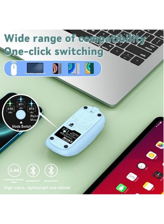 general Wireless Gaming Mouse, Transparent PC Shell Design Adjustable DPI Silent Mouse, Tri-Mode 2.4G/Bluetooth 1/Bluetooth 2 Mouse, Rechargeable Mouse for PC Laptop Tablet - Image 3