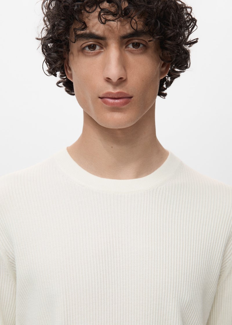 Mango Man Fine Rib-Knit Cotton Sweater  - Image 4