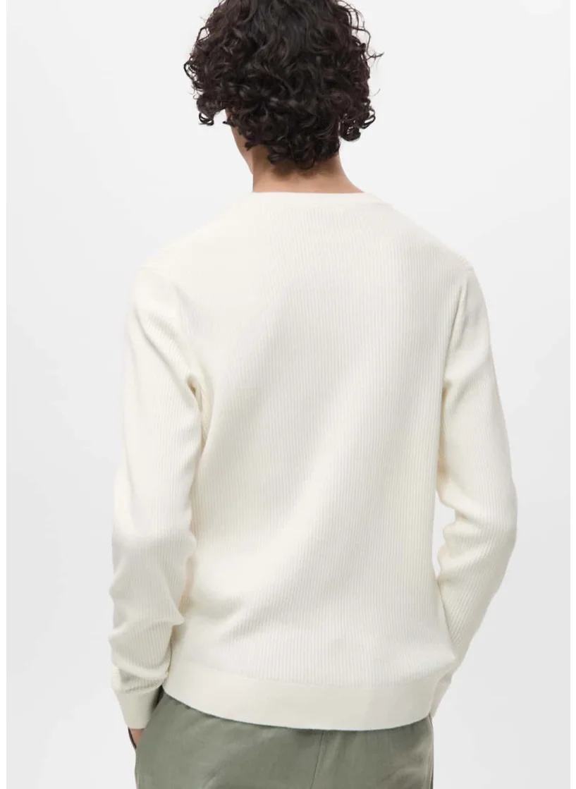 مانجو مان Fine Rib-Knit Cotton Sweater