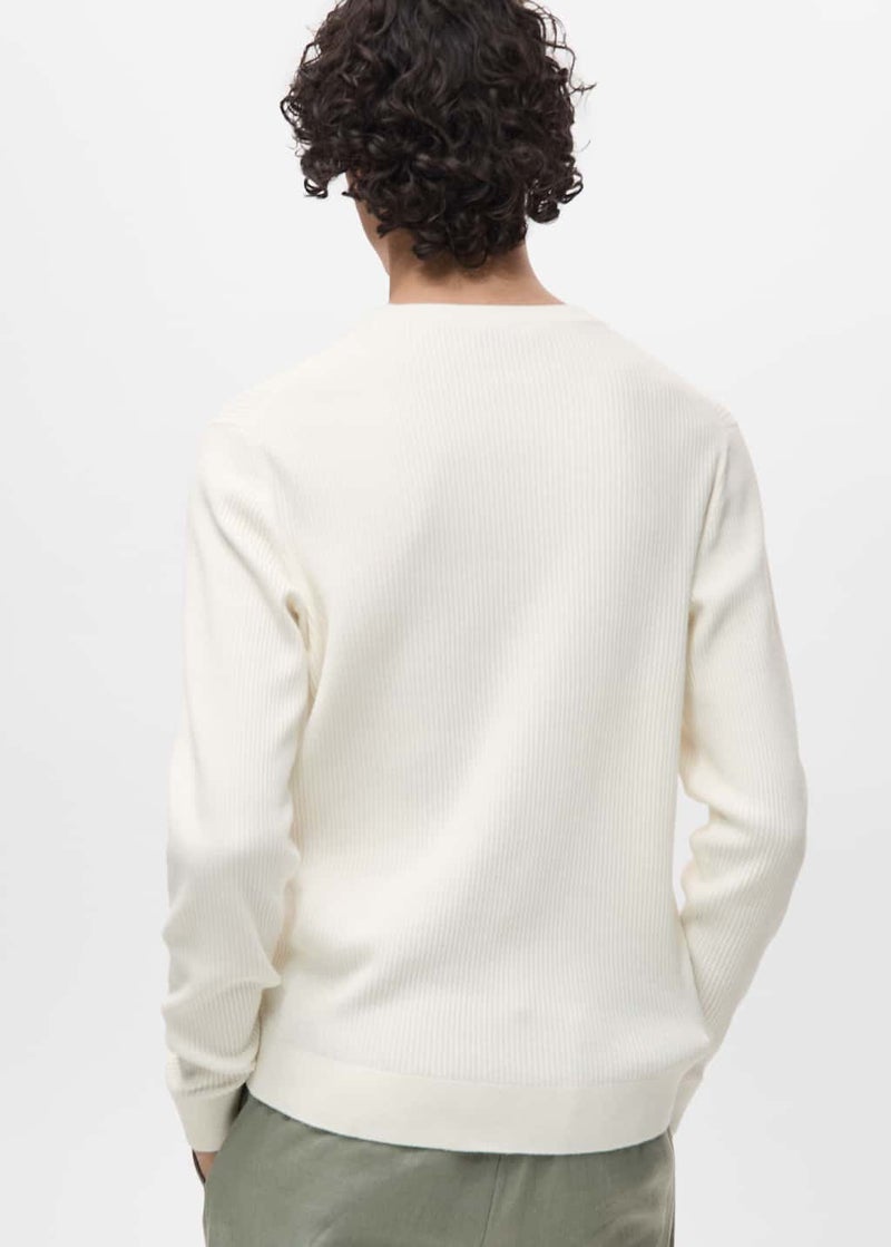 Mango Man Fine Rib-Knit Cotton Sweater  - Image 2