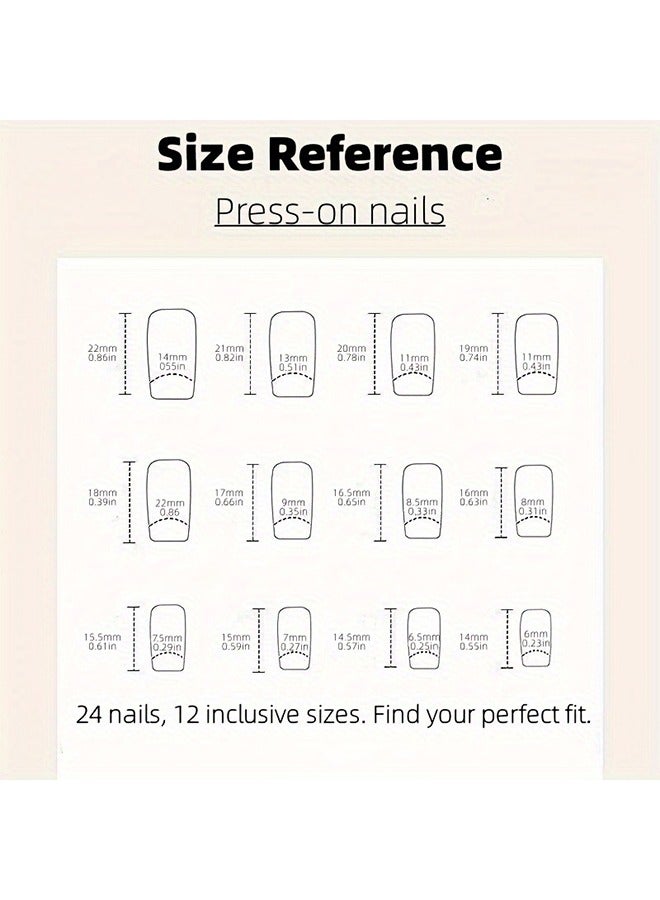 Generic 24pcs Short Square Shape Press On Nails, Fake Nail With Golden Glitter Powder Decor, Golden Black Fake Nails, Glossy Acrylic Full Cover Nails For Women And Girls  - Image 4