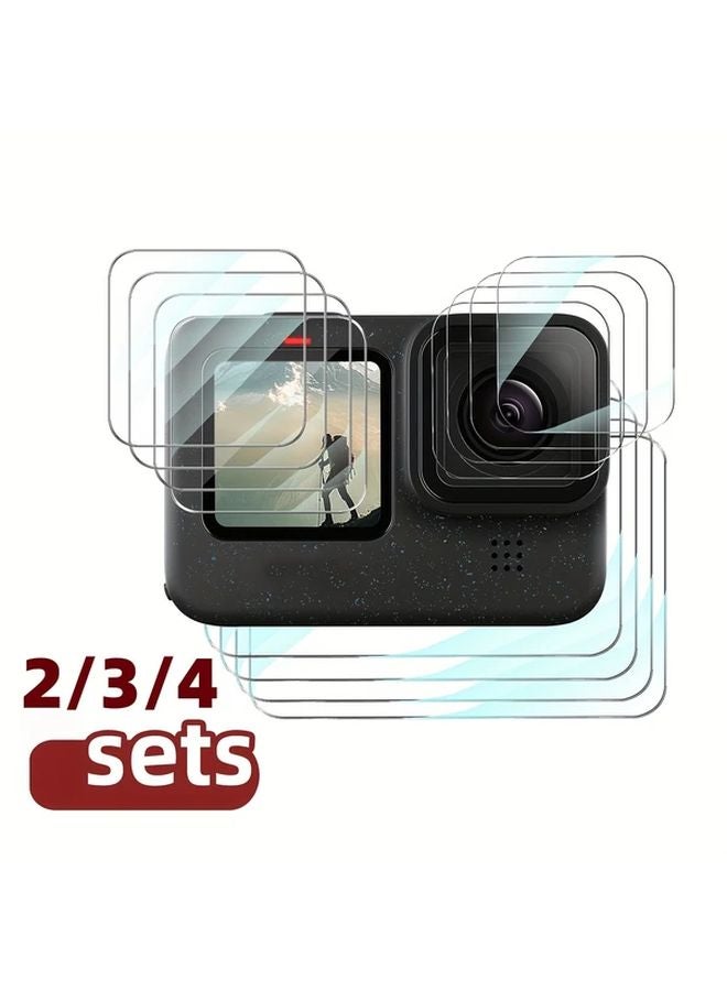 4 مجموعات من واقي الشاشة الزجاجي المقوى لـ GoPro Hero 8 Black المقاوم للخدوش - Image 2