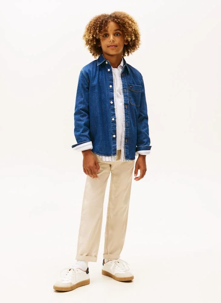 Tommy Hilfiger Denim Dark Kids Relaxed Denim Regular Fit Shirt for Men | Best Price UAE