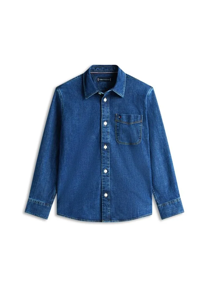 Tommy Hilfiger Denim Dark Kids Relaxed Denim Regular Fit Shirt for Men | Best Price UAE