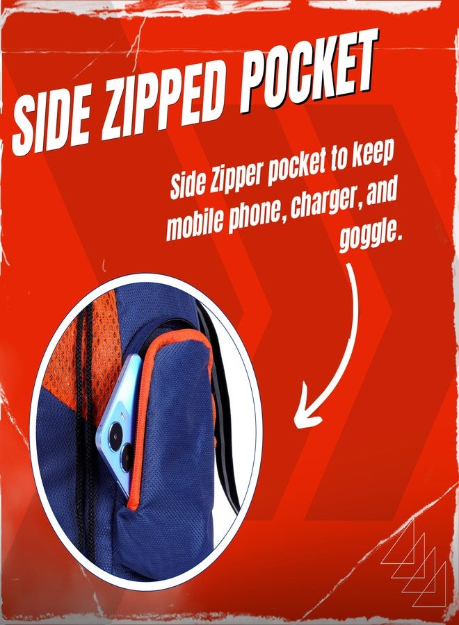 PANFIKH Thunder Drawstring Football Bag Kit Bags for Boys Basketball Bag's/Volleyball Bag/Skating with Adjustable Strap and Bottle Holder- Navy Blue - Image 5