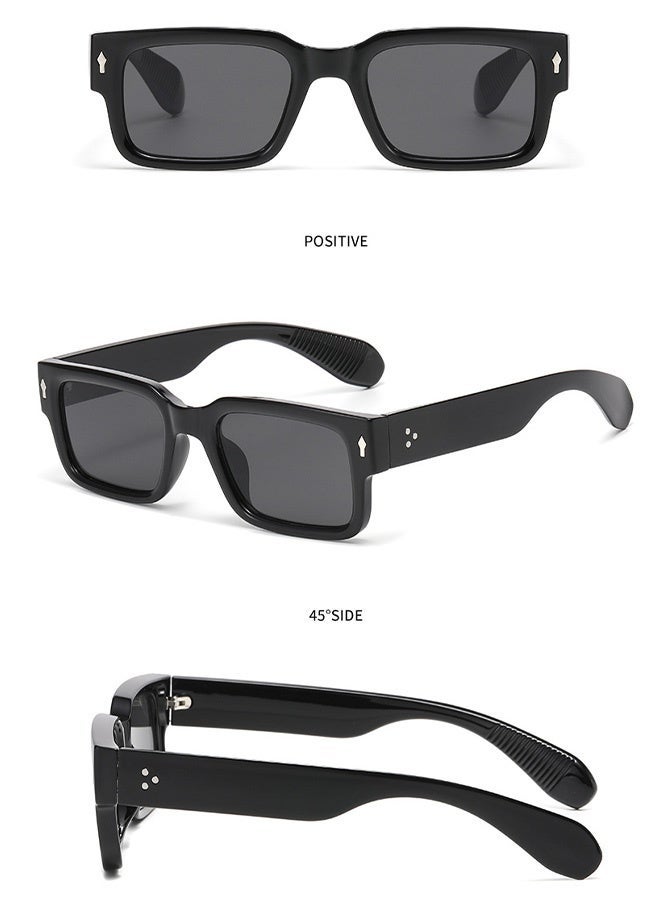 CIKJUK Classic Sunglasses Men Women Rectangular Trendy sunglass Thick Frame Men's Women's Sun Glasses Square Mens Eye Glasses Travel Driving Daily for Mens Shades UV400 Protection Sun Glas Black - Image 5