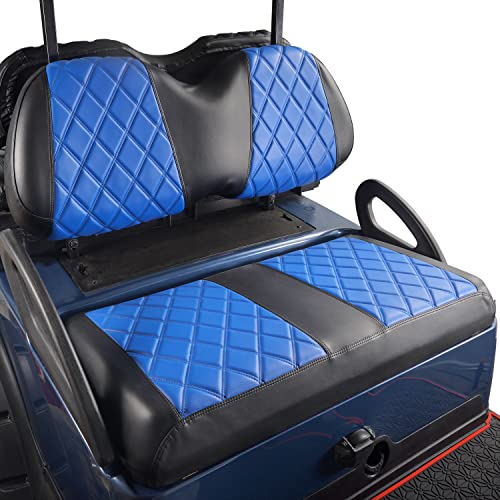 NOKINS Golf Cart Diamond Seat Covers Kit, Fit for Club Car Precedent OEM Standard Front Seat Cushion, Golf Cart Vinyl Seat Cover, No Nails Required (Blue and Black) - Image 2