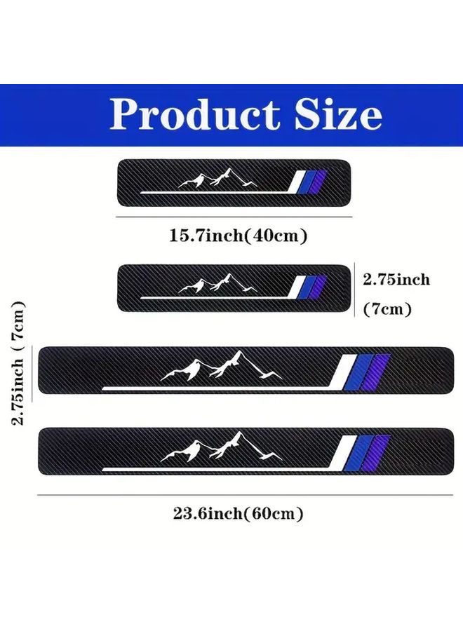 Grey Carbon Fiber SUV Truck Door Sill Protector Mountain Lift Design Threshold for Car Van Pickup - Image 2