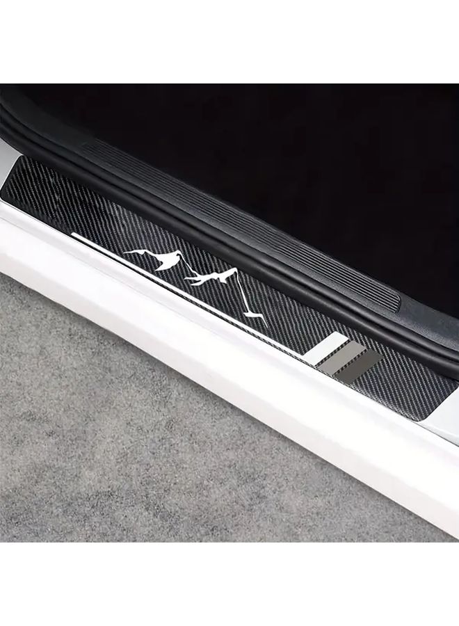 Grey Carbon Fiber SUV Truck Door Sill Protector Mountain Lift Design Threshold for Car Van Pickup - Image 4