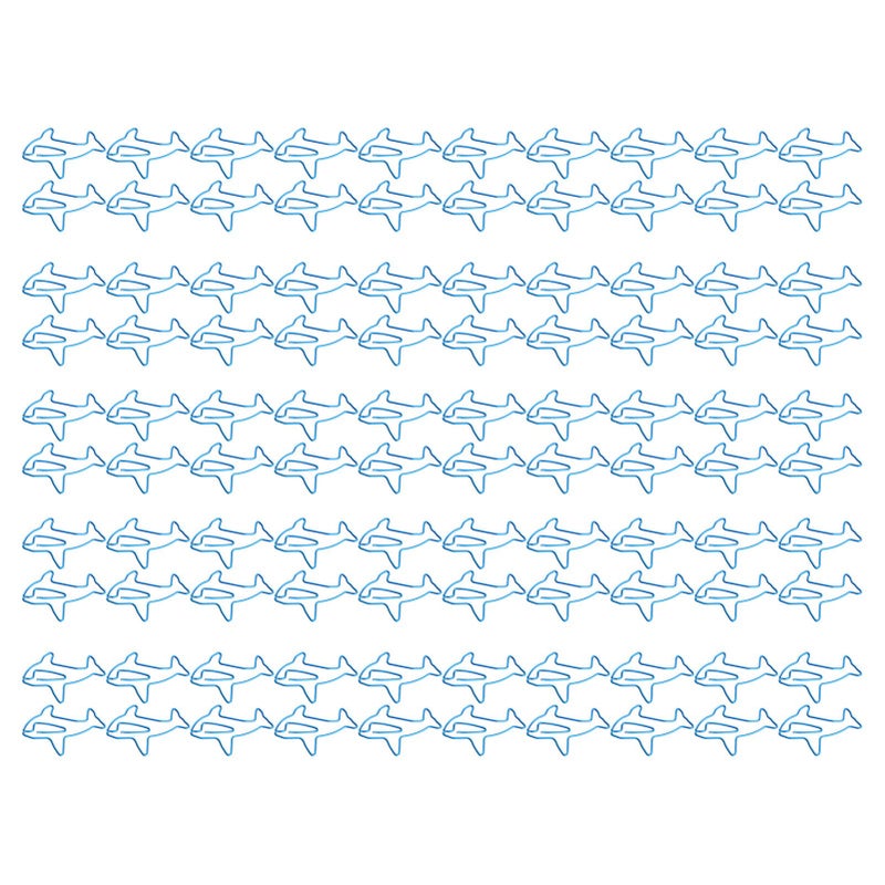 100Pcs Paper Clips Unique Dolphin Shape Lightweight Portable Electroplating Process Metal Paperclip Office Clips - Image 1
