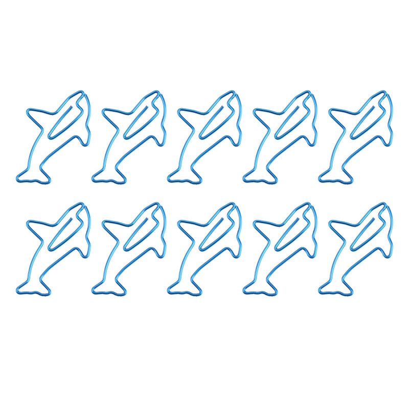 100Pcs Paper Clips Unique Dolphin Shape Lightweight Portable Electroplating Process Metal Paperclip Office Clips - Image 4