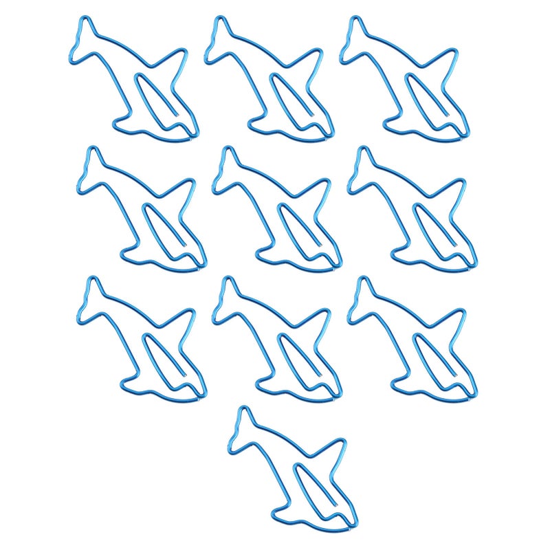 100Pcs Paper Clips Unique Dolphin Shape Lightweight Portable Electroplating Process Metal Paperclip Office Clips - Image 2
