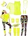 CICOCI 80s 90s Outfit For Women Neno Party Fishnet Top1980s Costume with 80s Accessories Set Retro Party Leg Warmers Headband - Image 3