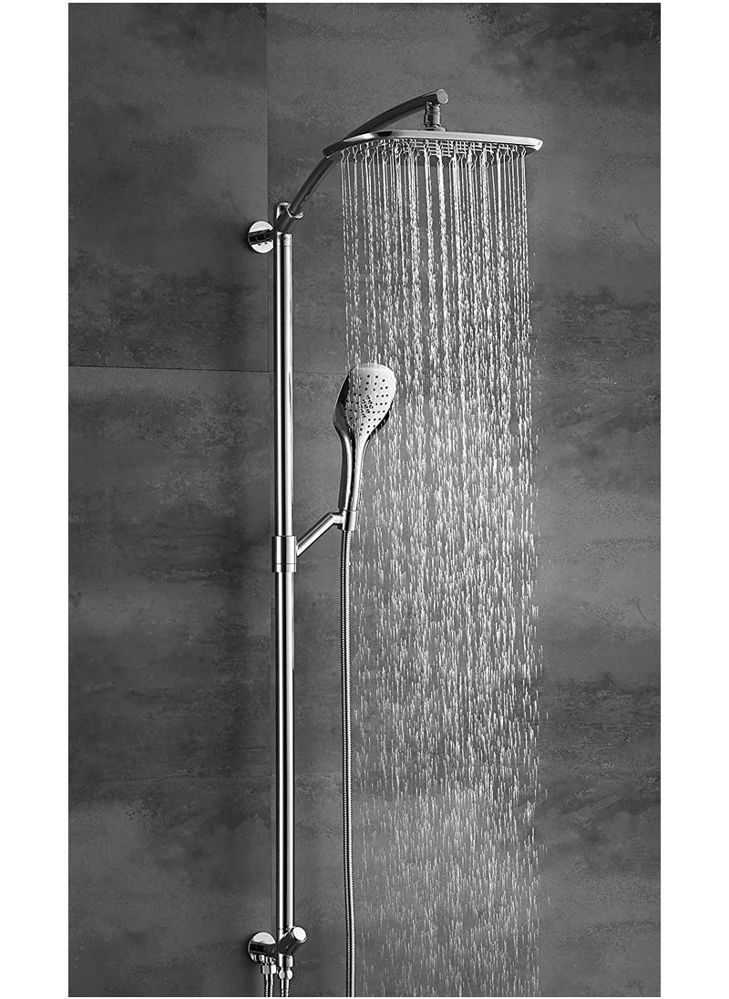 HESANIT HESANIT Elite Shower Column With Hand Shower And Diverter Stainless Steel Brushed - 7002-193SSB  - Image 2