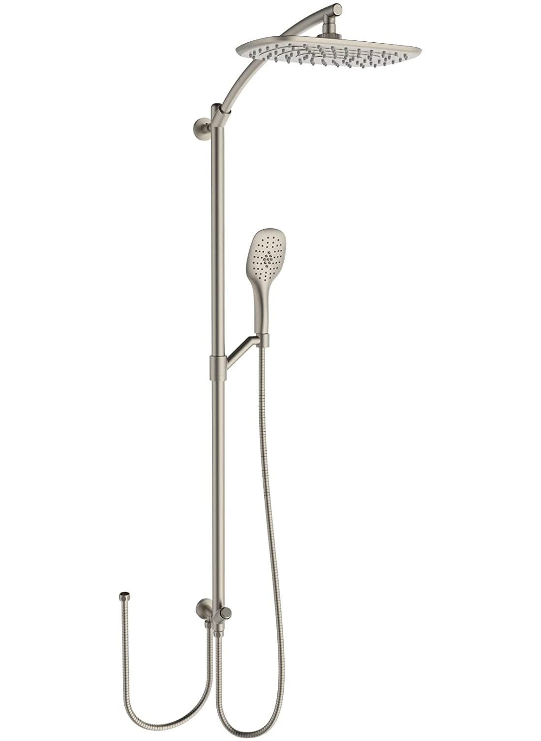 Hesanit Elite Shower  Column With Hand Shower And Diverter Steel Brushed 