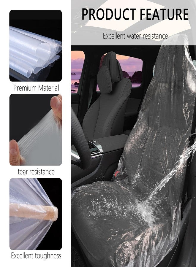 carleef 50PCS Disposable Car Seat Covers Provide Temporary Protection,Plastic Seat Covers for Cars Keep Car Interior Tidy,Universal Car Accessories & Car Seat Protector for Most Cars - Image 5