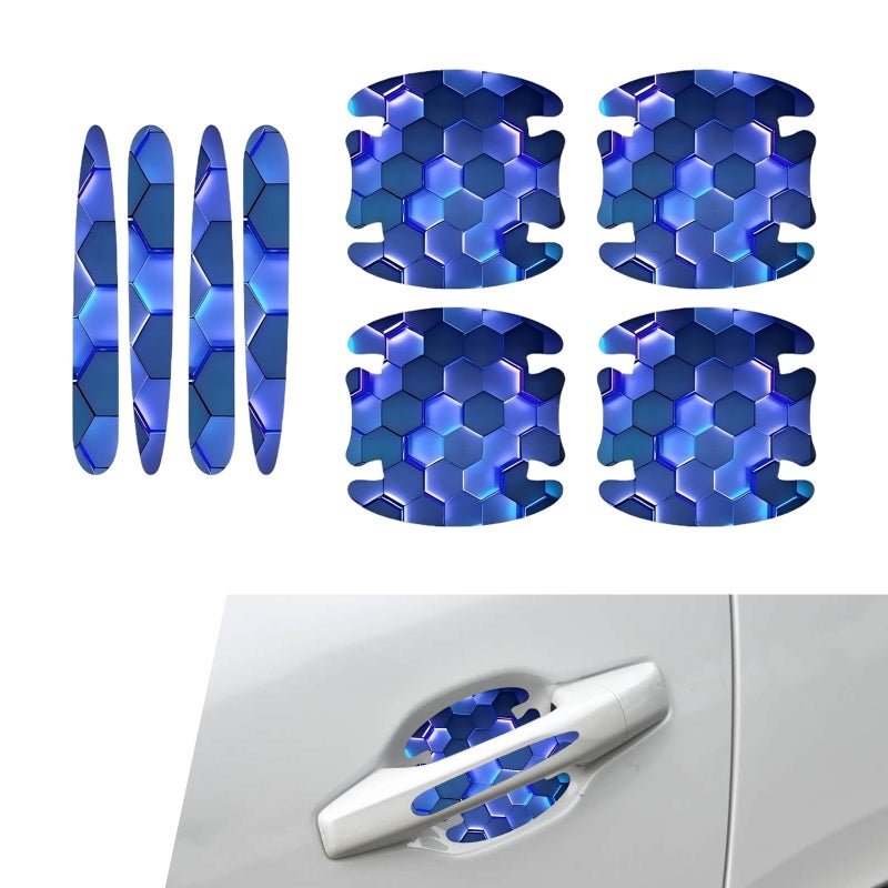 MOXRUQ 8 PCS Car Door Handle Scratch Protectors ScratchProof Door Cup Protectors Automotive Door Handle Paint Protective Film Universal for Most Cars Style 4 - Image 3
