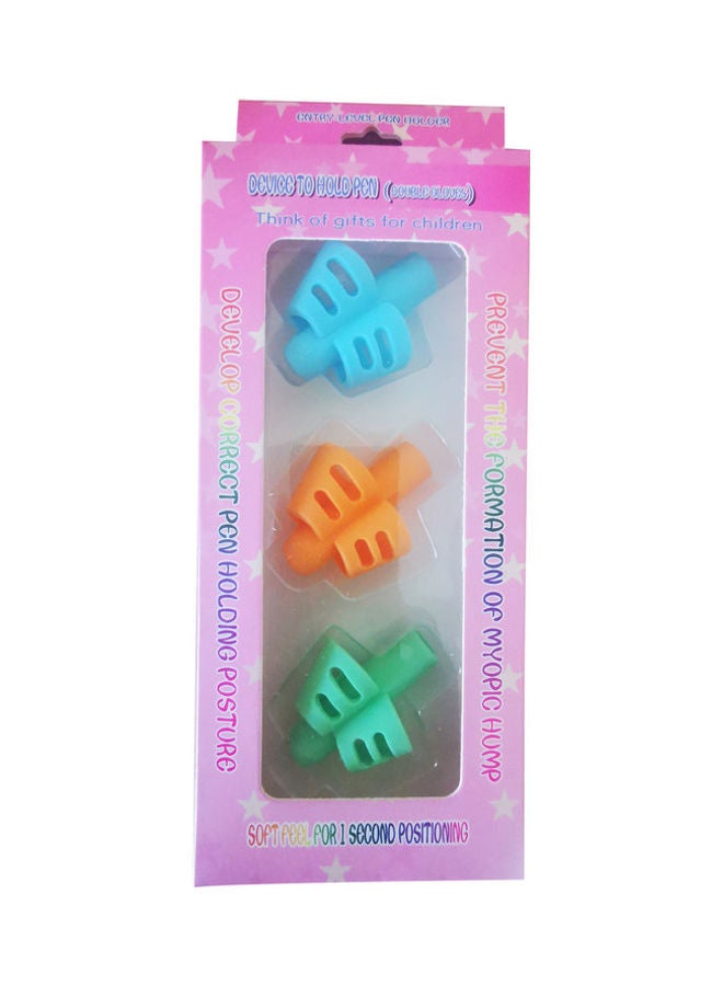 NIBEMINENT 3-Piece Silicone Pencil Grip Multicolour - Image 2