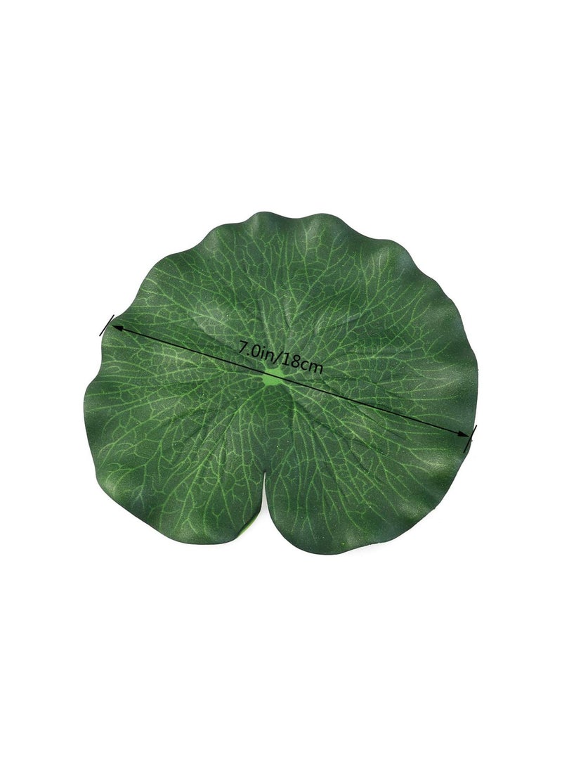 GGOOT 10pcs Artificial Lotus Leaves, 7 inch Floating Foam Lotus Leaves Water Lily Pads Ornaments for Aquarium Pond  - Image 2