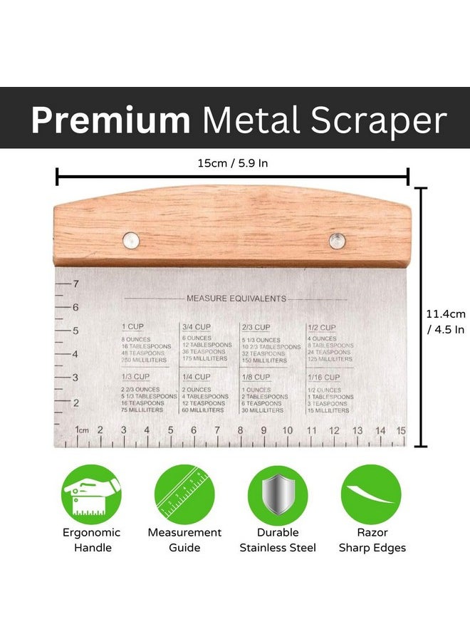 Boorika Premium Stainless Steel Dough Cutter and Scraper - Versatile Kitchen Utensil for Bread, Pizza, and Flat Top Griddles - Commercial Grade Bench Scraper and Chopper  - Image 2