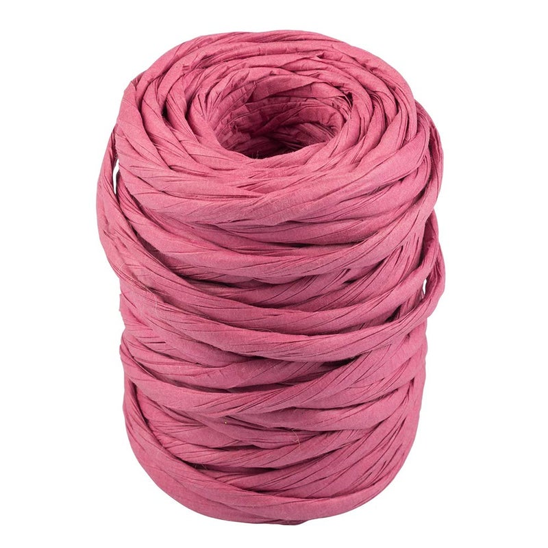JAM Paper® Twisted Kraft Ribbon - 3/8" Wide x 25 Yards - Pink - Rolls Sold Individually - Image 1