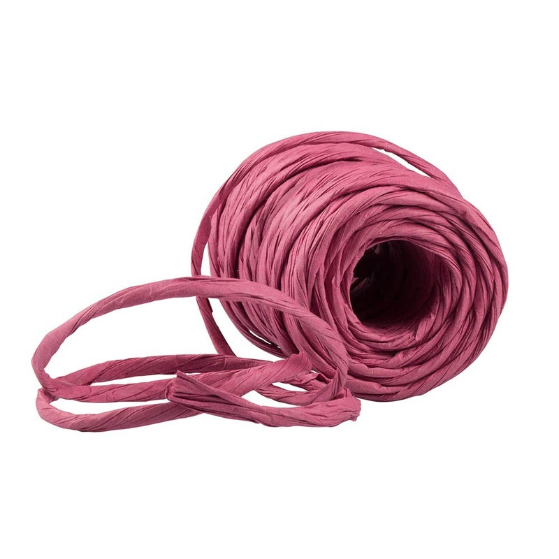 JAM Paper® Twisted Kraft Ribbon - 3/8" Wide x 25 Yards - Pink - Rolls Sold Individually - Image 3