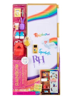 RAINBOW HIGH Rainbow High Design & Style Locker Playset with Shelves, Hangers, Accessories and Stickers, Toy Gift for Kids Ages 4-12+  - Image 1