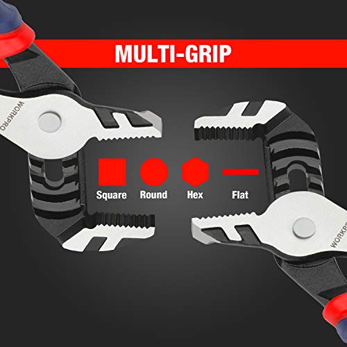 WORKPRO 3 Piece Groove Joint Plier Set, 12/10/8 Inch Adjustable Water Pump Pliers, Straight Jaw Pliers for Home Repair, Gripping, Nuts, Bolts, Pipe & Fittings - Image 4