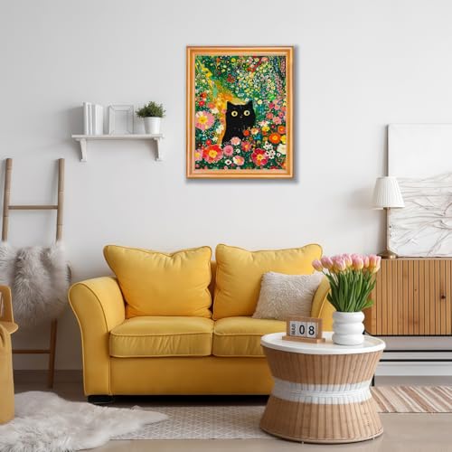 Mosaflare Paint by Numbers for Adults Beginner, Flowers and Black Cat Adult Paint by Number Kits on Canvas, DIY Acrylic Oil Easy Painting by Numbers for Home Wall Decor 16X20 inch (Without Frame) - Image 4
