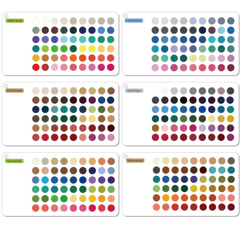 Zynoro Seasonal Color Selection Cards,6 Pack Card Set for Perfect Color Matching and Fashion Advice,54 Reference Colors per Season,Ideal Gift for Friends - Image 1