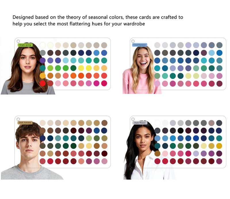 Zynoro Seasonal Color Selection Cards,6 Pack Card Set for Perfect Color Matching and Fashion Advice,54 Reference Colors per Season,Ideal Gift for Friends - Image 4