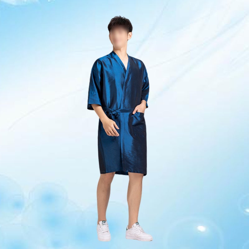 Barber Apron Hair Cutting Apron Hair Dyeing Apron Clothes Protective Apron Blue - Image 4