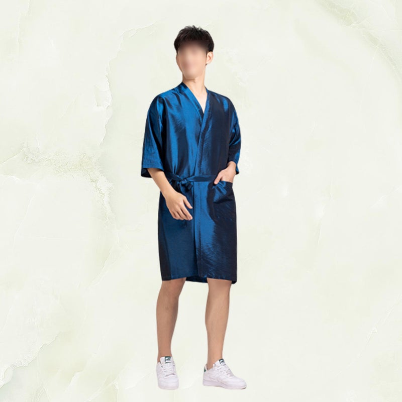 Barber Apron Hair Cutting Apron Hair Dyeing Apron Clothes Protective Apron Blue - Image 2