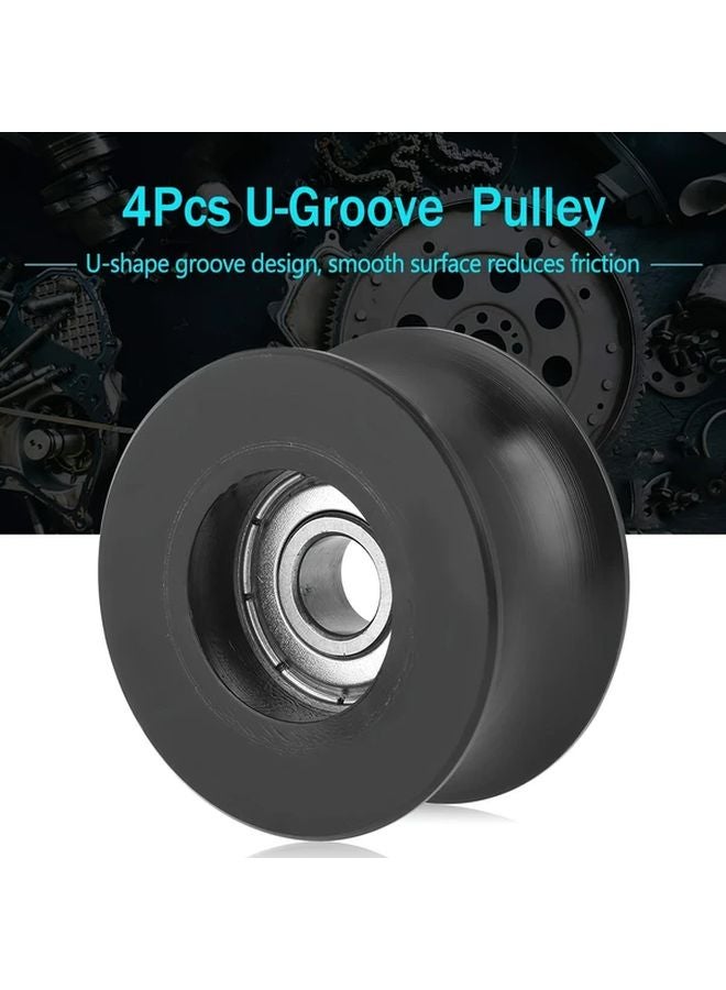 4pcs U Type Groove Pulley Nylon Guide Roller Wheel 8x40x20mm Rolling Bearing - Image 4