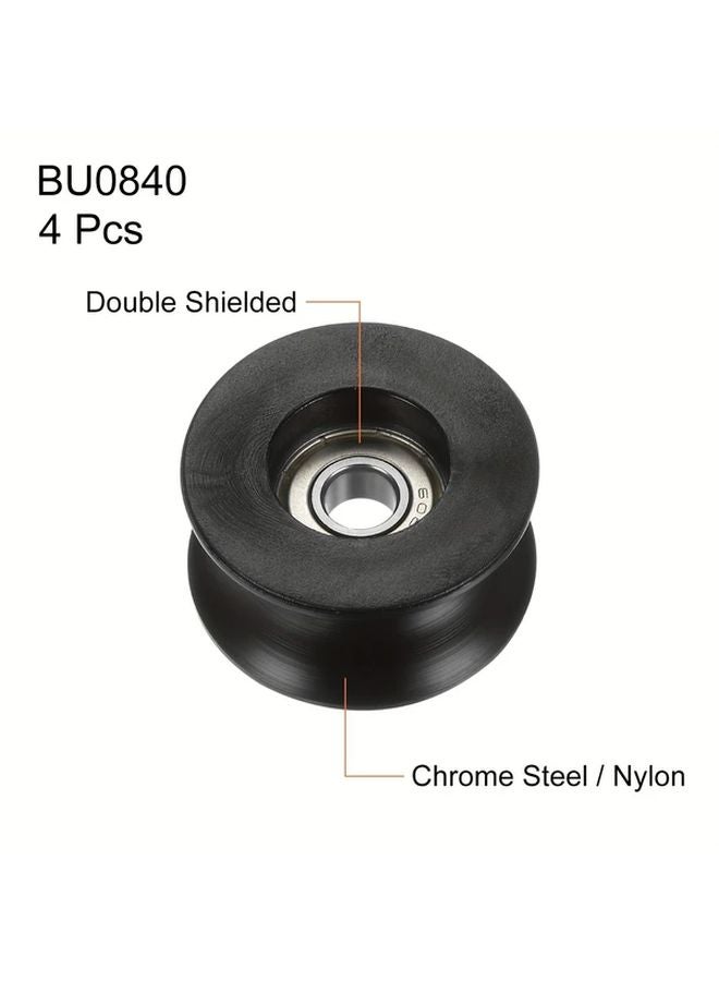 4pcs U Type Groove Pulley Nylon Guide Roller Wheel 8x40x20mm Rolling Bearing - Image 3