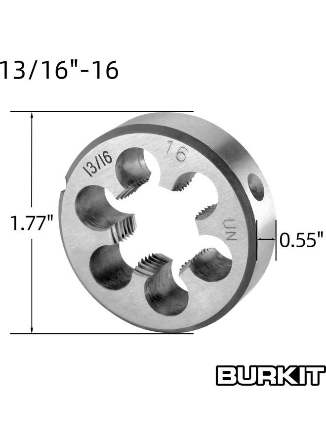 Burkit 13/16"-16 UN Tap and Die Set, 13/16 x 16 UN Machine Thread Tap and Round Die Right Hand - Image 3