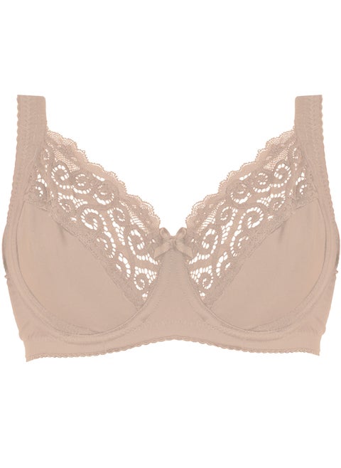 Supportive everyday lace bra Featured with a D cup.