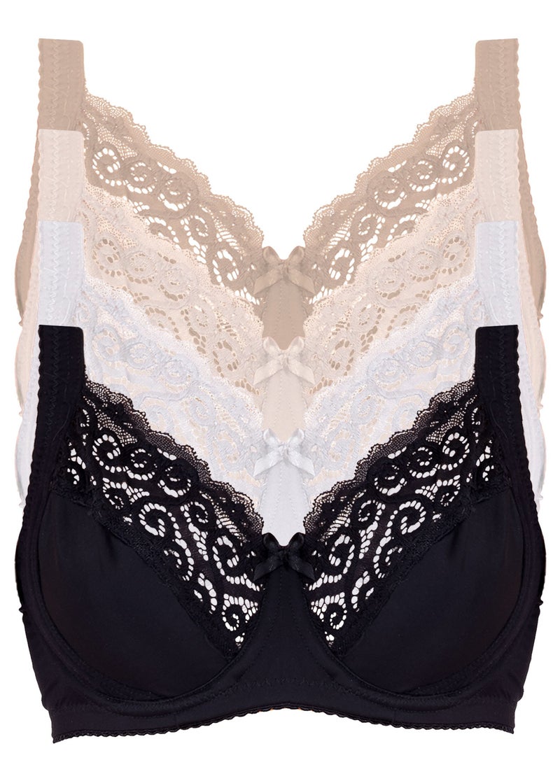 Supportive everyday lace bra Featured with a D cup.